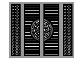 Download model cổng 4 cánh trống đồng cnc dxf