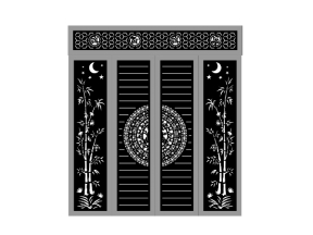 Download model cổng 4 cánh trống đồng trúc cnc