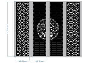 Download model cổng 4 trống đồng bông tuyết cnc