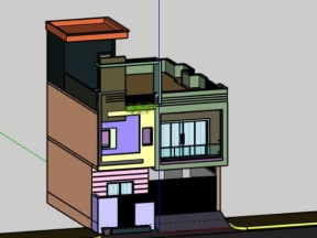 Download model mẫu nhà phố 2 tầng 7.7x8m