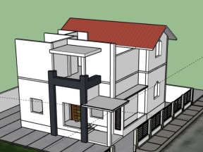 Download model nhà biệt thự 2 tầng 2x11m dựng model sketchup việt nam đẹp