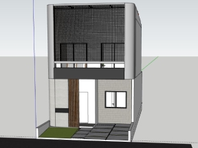 Download model nhà phố 2 tầng 5.7x14m