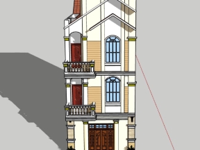 Download model nhà phố 3 tầng kích thước 6x20.7m .skp