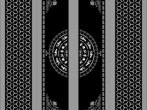 Download thiết kế cổng 4 cánh trống đồng cnc dxf đẹp