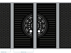 Download thiết kế file cad cổng 4 cánh trống đồng bông tuyết cnc dxf