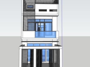 Dựng .skp nhà ở phố 2 tầng 5.5x18.9m