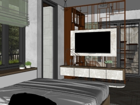 Dựng 3d nội thất phòng ngủ model sketchup