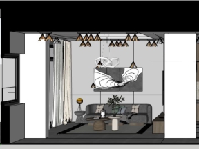 Dựng 3d su thiết kế phòng khách + phòng bếp