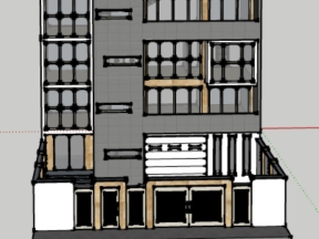 Dựng bao cảnh model su văn phòng 7 tầng 14x17.2m