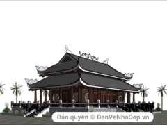 Dựng file revit thiết kế mẫu sơ bộ chùa Việt Nam đẹp 