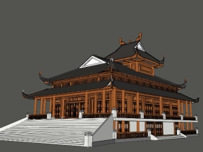Dựng file sketchup thiết kế chùa đẹp mắt nhất