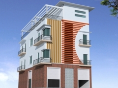 Dựng mẫu file thiết kế kiến trúc nhà nghỉ 3 tầng kích thước 8,8x18,7m