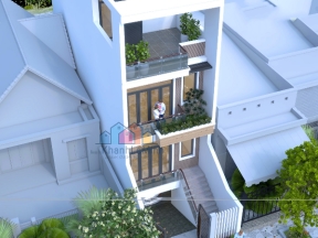 Dựng mẫu sketchup 2020 nhà phố 3 tầng hiện đại