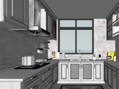 Dựng mẫu su thiết kế nội thất nhà bếp tân cổ điển 2019