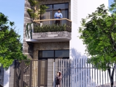 Dựng mẫu thiết kế phối cảnh cho nhà phố 3 tầng cực đẹp sử dụng phần mềm sketchup