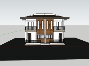 Dựng model .skp mặt đứng nhà liền kề