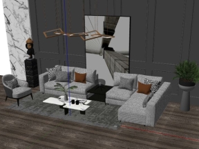 Dựng model .skp nội thất phòng khách 2021