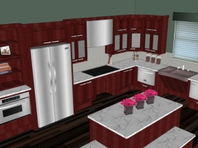 Dựng model dựng nội thất phòng bếp