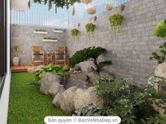 Dựng model file 3dmax thiết kế tiểu cảnh sân vườn và nội thất phòng khách