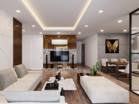 Dựng model file 3dmax+corona thiết kế phòng khách và phòng ăn