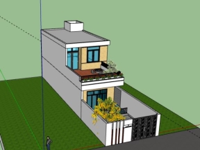 Dựng model nhà phố 2 tầng 6x22m su