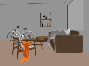 Dựng model sketchup nội thất đơn giản cho căn phòng.
