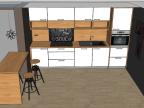 Dựng model sketchup nội thất phòng bếp chuẩn đẹp