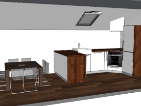 Dựng model sketchup nội thất phòng bếp đẹp 2023