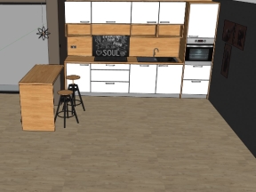 Dựng model sketchup nội thất phòng bếp mới nhất