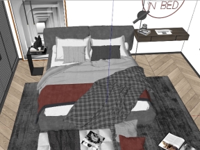 Dựng model sketchup nội thất phòng ngủ
