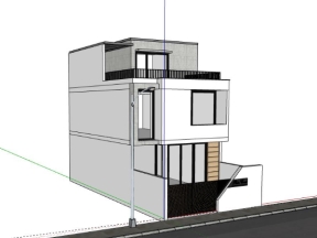 Dựng model su nhà dân 3 tầng 8x16.8m