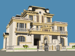 Dựng model villa cổ điển 3 tầng miễn phí
