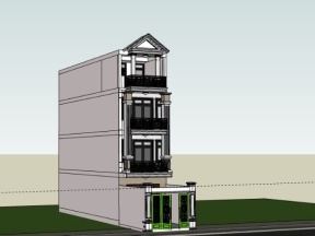 Dựng nhà phố 4 tầng 4x15m dựng model sketchup đẹp