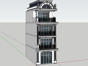 Dựng nhà phố 4 tầng 5x10m dựng model su 