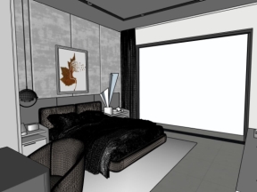 Dựng nội thất phòng ngủ model .skp đầy đủ