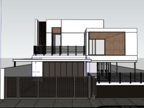 Dựng thiết kế 3dsu nhà ở 2 tầng phong cách hiện đại