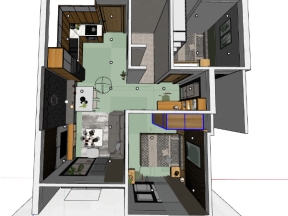 Dựng thiết kế 3dsu nội thất căn hộ nhà chung cư