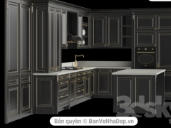 Dựng tủ bếp siêu đẹp hiện đại bằng max mẫu 03