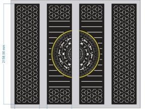 Dxf thiết kế cnc cổng 4 cánh bông tuyết đẹp nhất