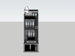 File .skp mẫu nhà phố 3 tầng 5x17.6m