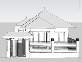 File .skp nhà 1 tầng kích thước 10x20m