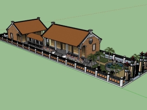 File 3d bản vẽ nhà từ đường đẹp