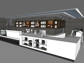 File 3D quán bán cafe dựng su