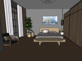 File 3D sketchup nội thất phòng ngủ cao cấp