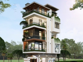 File 3dmax nhà phố 5 tầng hiện đại