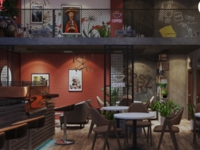 File 3dmax thiết kế nội thất cửa quán cafe