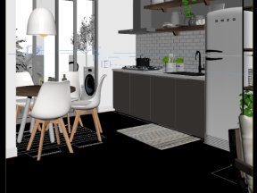 File 3dsmax file cad phòng khách bếp lạ scandinavian