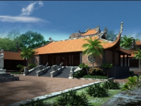 File 3dsmax file phối cảnh chùa