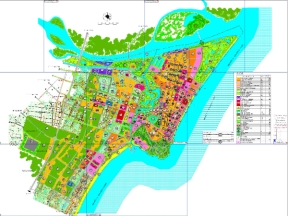 File Auocad bản đồ quy hoạch và SDĐ phân khu chức năng thị xã Sầm Sơn