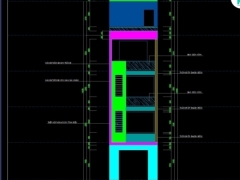 File autocad kết cấu, kiến trúc thiết kế nhà phố 5 tầng KT 4.4x17.95m